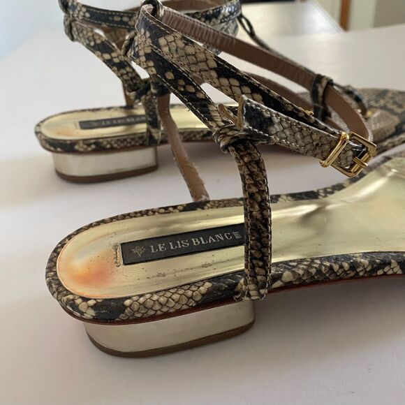 Le Lis Blanc Womens Sandals Flat Fashion Flip Flops Shoes Python print Size 39 - Picture 5 of 9